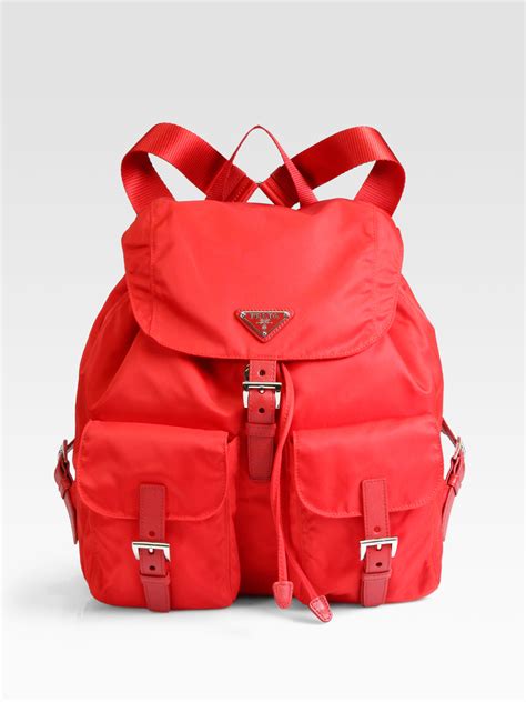 bloomingdales prada backpack|Prada purse red inside.